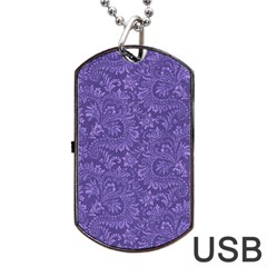 Floral Pattern Dog Tag Usb Flash (one Side) by ValentinaDesign