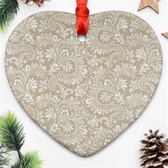 Floral Pattern Heart Ornament (two Sides) by ValentinaDesign