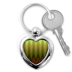 Zig Zag Chevron Classic Pattern Key Chains (heart)  by Nexatart