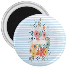 Watercolor Bouquet Floral White 3  Magnets by Nexatart