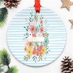 Watercolor Bouquet Floral White Ornament (round) by Nexatart