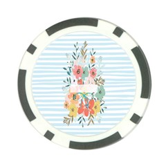 Watercolor Bouquet Floral White Poker Chip Card Guard by Nexatart