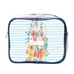 Watercolor Bouquet Floral White Mini Toiletries Bags by Nexatart