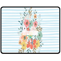 Watercolor Bouquet Floral White Fleece Blanket (medium)  by Nexatart