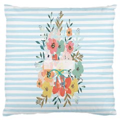 Watercolor Bouquet Floral White Large Cushion Case (one Side) by Nexatart