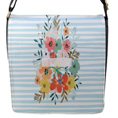 Watercolor Bouquet Floral White Flap Messenger Bag (s) by Nexatart