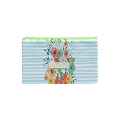 Watercolor Bouquet Floral White Cosmetic Bag (xs) by Nexatart