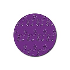 Pig Star Pattern Wallpaper Vector Rubber Coaster (round)  by Nexatart