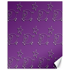 Pig Star Pattern Wallpaper Vector Canvas 11  X 14   by Nexatart