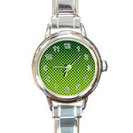 Halftone Circle Background Dot Round Italian Charm Watch Front