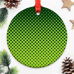 Halftone Circle Background Dot Ornament (round) by Nexatart