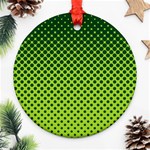 Halftone Circle Background Dot Ornament (Round) Front