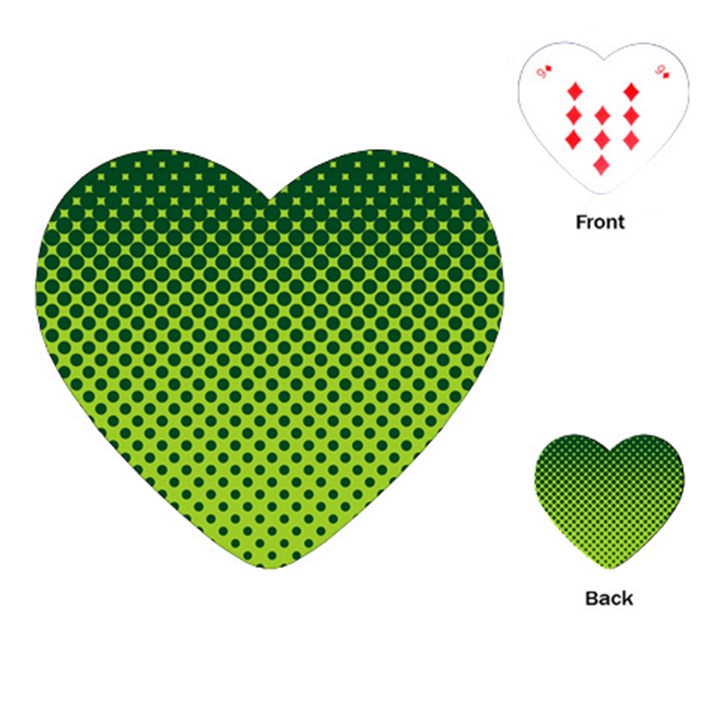 Halftone Circle Background Dot Playing Cards (Heart) 