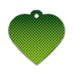 Halftone Circle Background Dot Dog Tag Heart (two Sides) by Nexatart