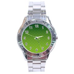 Halftone Circle Background Dot Stainless Steel Analogue Watch by Nexatart