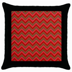 Background Retro Red Zigzag Throw Pillow Case (black) by Nexatart