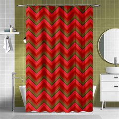 Background Retro Red Zigzag Shower Curtain 48  X 72  (small)  by Nexatart