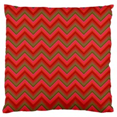 Background Retro Red Zigzag Large Cushion Case (one Side) by Nexatart