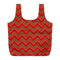 Background Retro Red Zigzag Full Print Recycle Bags (l)  by Nexatart