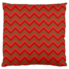 Background Retro Red Zigzag Large Flano Cushion Case (one Side) by Nexatart