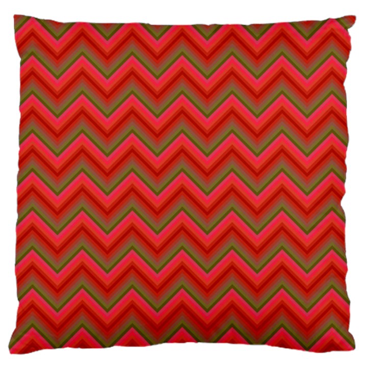 Background Retro Red Zigzag Large Flano Cushion Case (One Side)