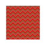 Background Retro Red Zigzag Small Satin Scarf (Square) Front