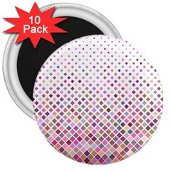 Pattern Square Background Diagonal 3  Magnets (10 Pack)  by Nexatart