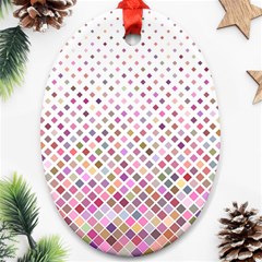 Pattern Square Background Diagonal Oval Ornament (two Sides) by Nexatart