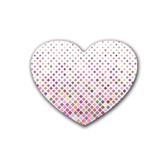 Pattern Square Background Diagonal Heart Coaster (4 Pack)  by Nexatart