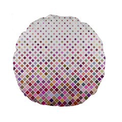 Pattern Square Background Diagonal Standard 15  Premium Round Cushions by Nexatart