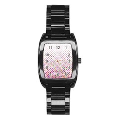 Pattern Square Background Diagonal Stainless Steel Barrel Watch by Nexatart