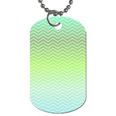 Green Line Zigzag Pattern Chevron Dog Tag (one Side)