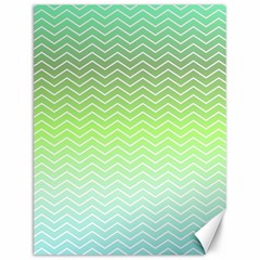 Green Line Zigzag Pattern Chevron Canvas 12  X 16   by Nexatart