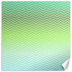 Green Line Zigzag Pattern Chevron Canvas 16  X 16   by Nexatart