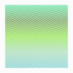 Green Line Zigzag Pattern Chevron Medium Glasses Cloth (2-side) by Nexatart