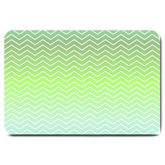 Green Line Zigzag Pattern Chevron Large Doormat  by Nexatart