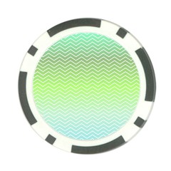 Green Line Zigzag Pattern Chevron Poker Chip Card Guard by Nexatart