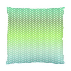 Green Line Zigzag Pattern Chevron Standard Cushion Case (two Sides) by Nexatart