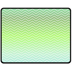 Green Line Zigzag Pattern Chevron Fleece Blanket (medium)  by Nexatart