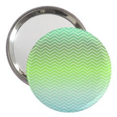 Green Line Zigzag Pattern Chevron 3  Handbag Mirrors by Nexatart