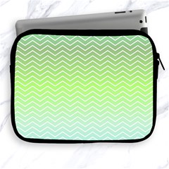 Green Line Zigzag Pattern Chevron Apple Ipad 2/3/4 Zipper Cases by Nexatart