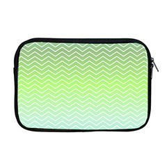 Green Line Zigzag Pattern Chevron Apple Macbook Pro 17  Zipper Case by Nexatart