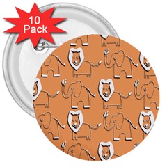 Lion Pattern Wallpaper Vector 3  Buttons (10 Pack)  by Nexatart