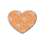 Lion Pattern Wallpaper Vector Heart Coaster (4 pack)  Front