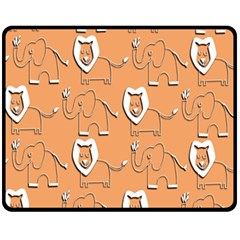 Lion Pattern Wallpaper Vector Fleece Blanket (medium)  by Nexatart