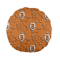 Lion Pattern Wallpaper Vector Standard 15  Premium Round Cushions by Nexatart