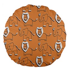 Lion Pattern Wallpaper Vector Large 18  Premium Round Cushions by Nexatart