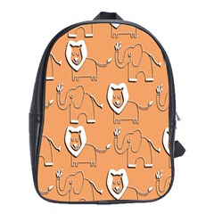 Lion Pattern Wallpaper Vector School Bag (xl) by Nexatart