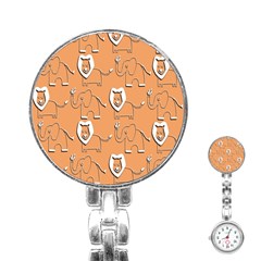 Lion Pattern Wallpaper Vector Stainless Steel Nurses Watch by Nexatart