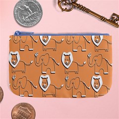 Lion Pattern Wallpaper Vector Large Coin Purse by Nexatart